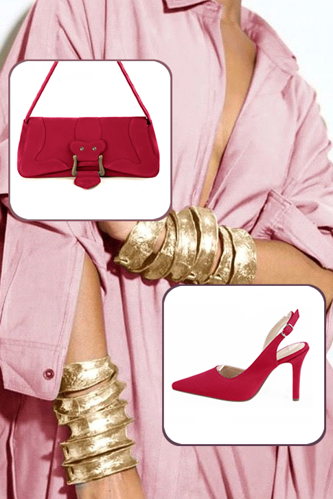 Women's cardinal red elegant slingback heels. Pointed toe. High slim heel - Top view